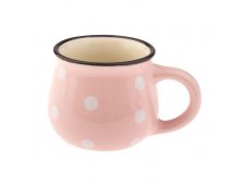 Hrnek s puntíky 75ml lososový, keramika