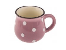 Hrnek s puntíky 75ml fialový, keramika