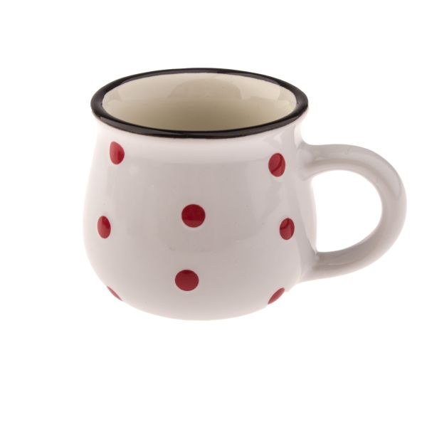 Hrnek s puntíky 75ml bílý, keramika Hrnek s puntíky 75ml bílý, keramika - Kuchyně stolování