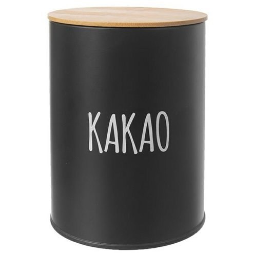 Dóza+víčko KAKAO 1,3l plech/bambus - Kuchyně skladování a zavařování potravin a nápojů