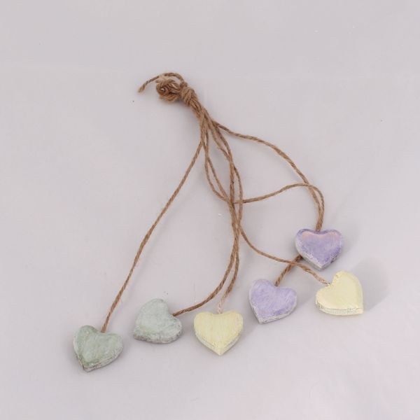 Svazek závěsných srdcí 6ks/3cm mix barev, dřevo Svazek závěsných srdcí 6ks/3cm mix barev, dřevo - Domácnost a úklid bytové dekorace, textilní doplňky