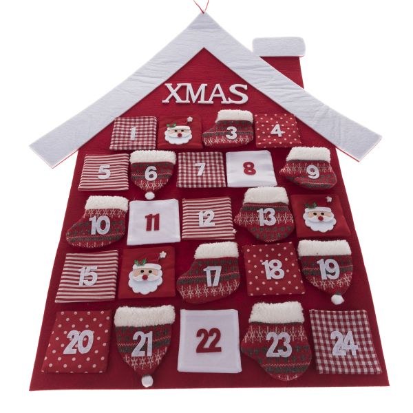 Adventní kalendář Domek 68x68cm textil - Domácnost a úklid Vánoce