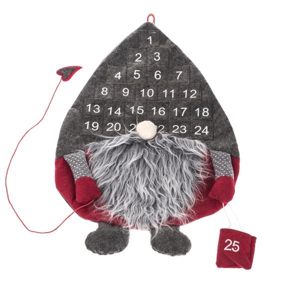 Kalendář adventní 62x40cm Santa textilní - Domácnost a úklid Vánoce