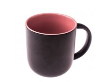 Hrnek 540ml černo-růžový keramika