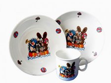 Sada jídelní dětská Krtek ve člunu porcelán