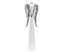 Anděl LED se Srdcem 49cm bílý, kov