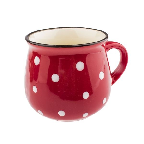 Hrnek s puntíky 75ml červený, keramika Hrnek s puntíky 75ml červený, keramika - Kuchyně stolování