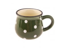 Hrnek s puntíky 75ml zelený keramika