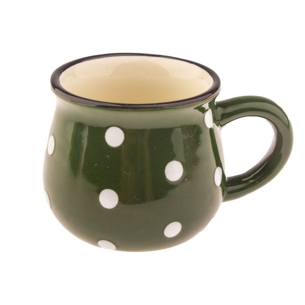 Hrnek s puntíky 75ml zelený keramika Hrnek s puntíky 75ml zelený keramika - Kuchyně stolování