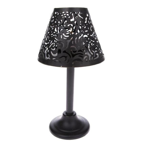 Svícen Lampa 20cm černá kov - Domácnost a úklid bytové dekorace,textilní doplňky