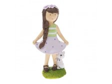 Holčička s kočkou 14cm polyresin
