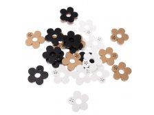 Dekorace Květinka 3,4cm mix barev, dřevo