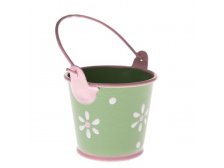 Dekorace Kyblík 4cm zelený,kov