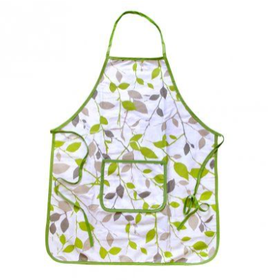 Zástěra 60x74cm Zelené květy/listy,bavlna - Kuchyně kuchyňský textil