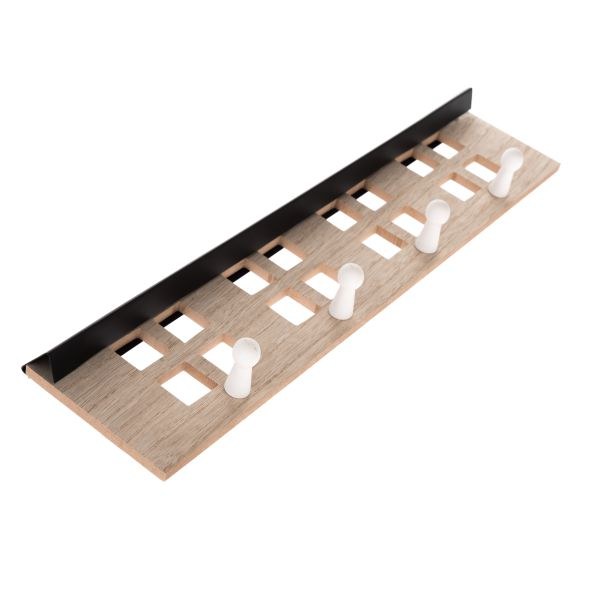 Věšák dřevěný 48x12cm dřevo/kov - Domácnost a úklid potřeby a pomůcky pro domácnost