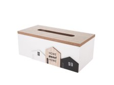 Krabička na kapesníky Home Sweet Home,bílá,dřevo