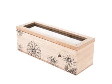 Krabička na čaj 23x8cm, natur dřevo