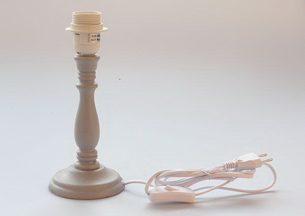 Noha lampy 25cm/E27 šedá, dřevo - Domácnost a úklid bytové dekorace, textilní doplňky