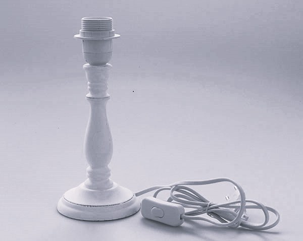 Noha lampy 25cm/E27 šedá dřevěná Noha lampy 25cm/E27 šedá dřevěná - Domácnost a úklid bytové dekorace, textilní doplňky