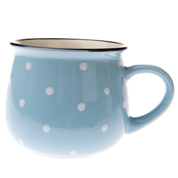 Hrnek 770ml s puntíky sv.modrý, keramika Hrnek 770ml s puntíky sv.modrý, keramika - Kuchyně stolování