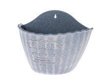 Obal na květináč 24x18,5x12,5cm nástěnný šedý,Eko plast
