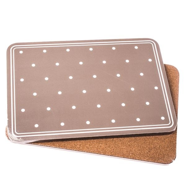 Prostírání 29x21cm béžové s puntíkem 2ks, korek - Kuchyně stolování