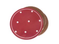 Podložka pod šálek červené s puntíkem 6ks, korek