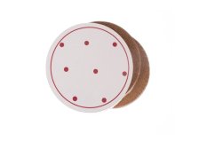Podložka pod šálek bílé s puntíkem 6ks, korek