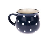 Hrnek s puntíky 230ml modrý, keramika