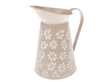 Obal na květináč Džbán Daisy 22cm krémový, kov