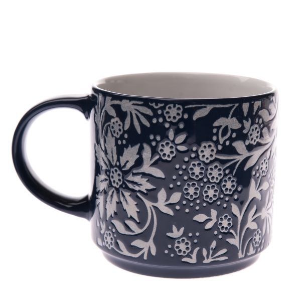 Hrnek 390ml Bloom tm.modrý, keramika