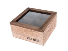 Krabička na čaj 16x16x8cm,dřevo