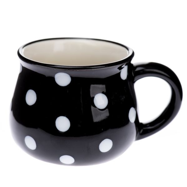 Hrnek s puntíky 75ml černý, keramika Hrnek s puntíky 75ml černý, keramika - Kuchyně stolování