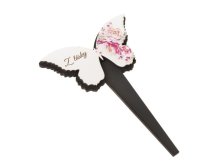 Zápich Motýl-růže "Z lásky" 13cm dřevo