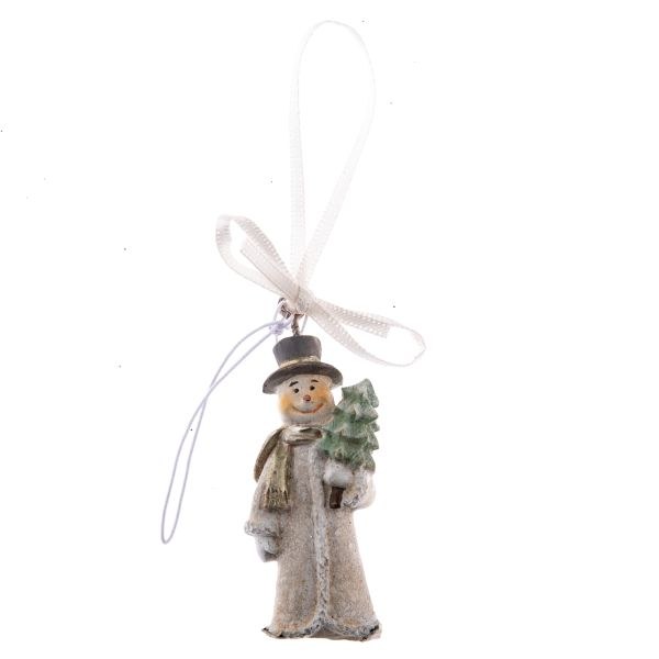 Sněhulák závěsný 5cm polyresin Sněhulák závěsný 5cm polyresin - Domácnost a úklid Zima + Vánoce