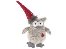 Sova vánoční 33cm, textilní