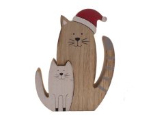 Kočky vánoční 17,5cm dřevo