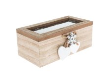 Krabička na čaj Vločky 18x9x7cm,dřevo