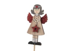 Zápich Anděl s hvězdou 32cm dřevo