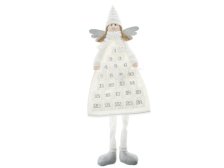 Adventní kalendář Anděl 110cm bílo-stříbrný textil