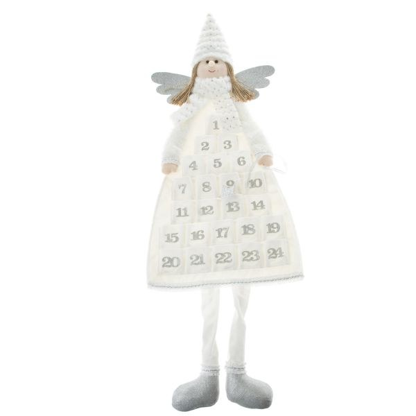 Adventní kalendář Anděl 110cm bílo-stříbrný textil - Domácnost a úklid Vánoce