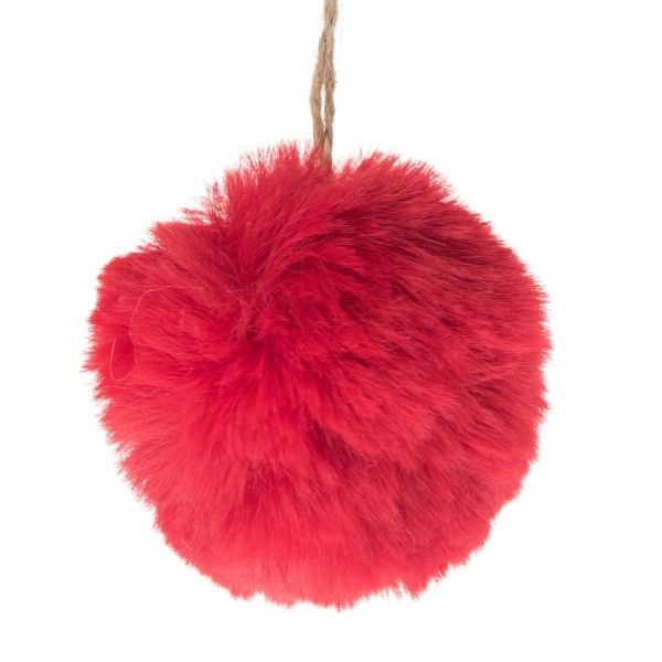 Dekorace Bambulka 7cm červená,textil - Domácnost a úklid Zima + Vánoce