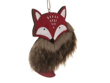 Dekorace Liška červená 13,5cm,dřevo