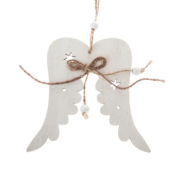 Andělská křídla závěsná bílé dřevo - Domácnost a úklid Vánoce