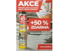 Pěna mont. 500+50%zdarma 750ml pistolová