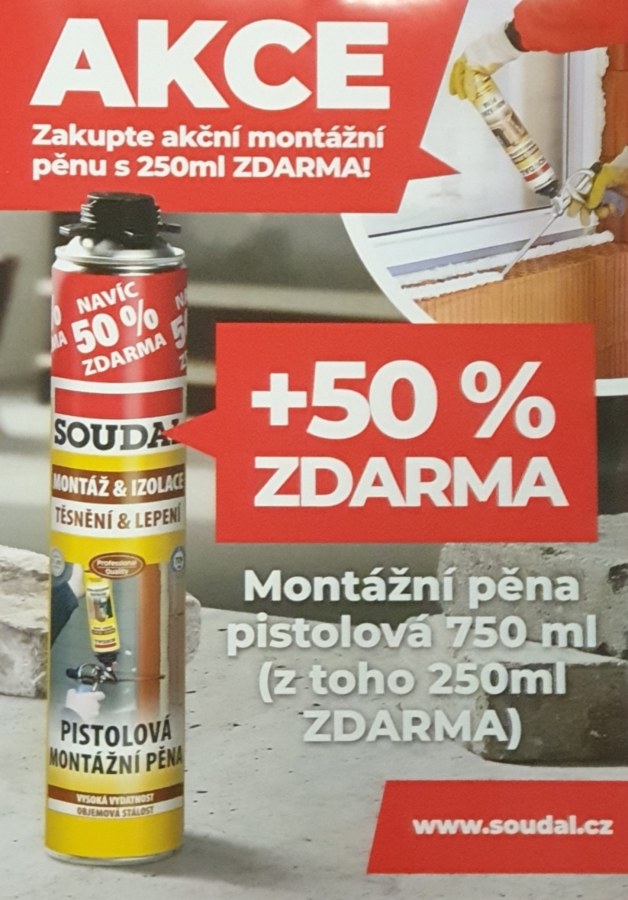 Pěna mont. 500+50%zdarma 750ml pistolová - Tmelení, lepení, maziva silikony