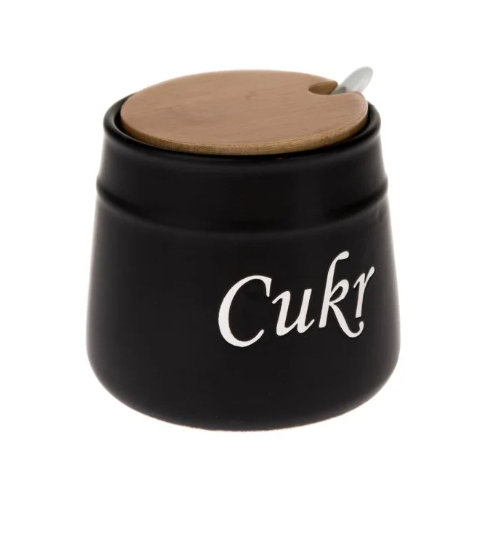 Dóza na cukr 400ml/10,5cm černá, keramika Dóza na cukr 400ml/10,5cm černá, keramika - Kuchyně stolování