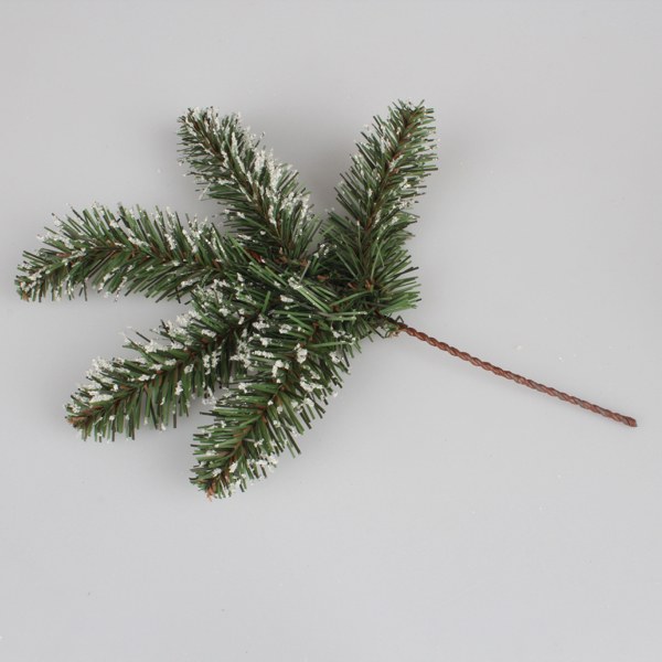 Větvička 37cm zasněžená, imitace jehličí - Domácnost a úklid Zima + Vánoce