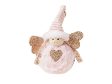 Andílek se srdíčkem růžový textil
