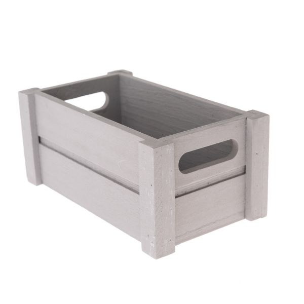 Přepravka 21,5x12,5x9,5cm šedá dřevo Přepravka 21,5x12,5x9,5cm šedá dřevo - Domácnost a úklid bytové dekorace, textilní doplňky